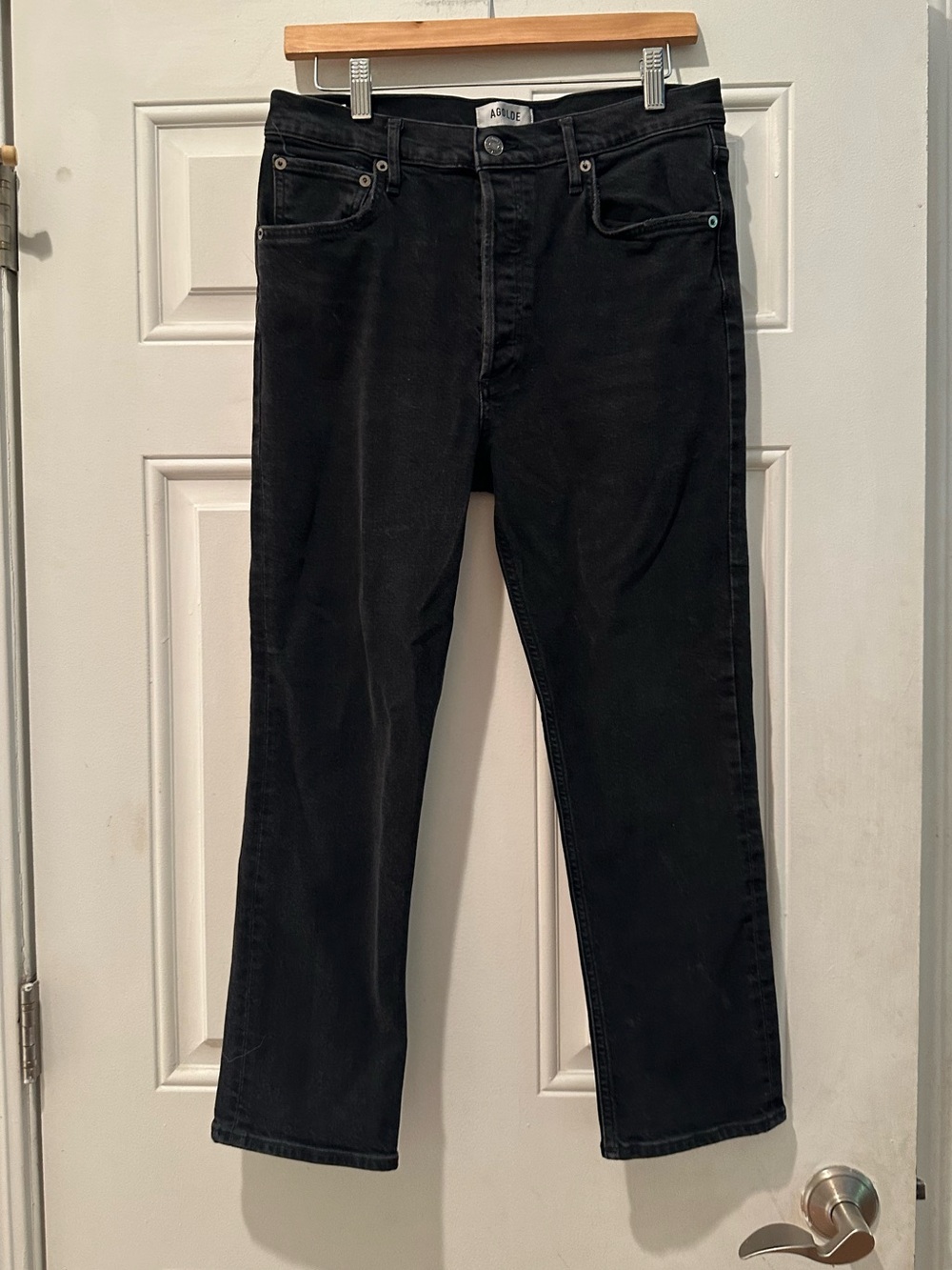 Agolde Black Straight-Leg Women's Jeans